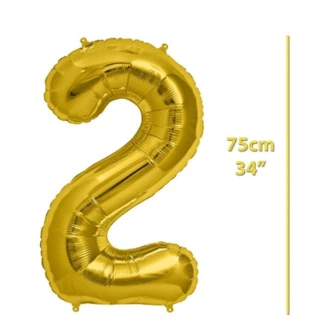 Folyo Rakam 2 Gold Balon 34 İnç