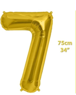 Folyo Rakam 7 Gold Balon 34 İnç