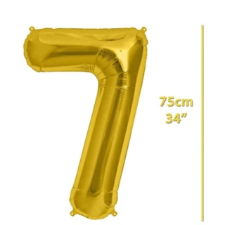 Folyo Rakam 7 Gold Balon 34 İnç