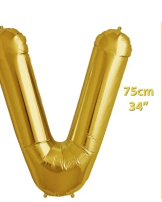 Folyo Harf V Gold Balon 34 İnç