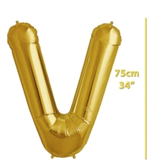 Folyo Harf V Gold Balon 34 İnç
