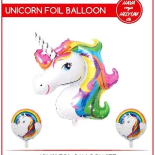 Unıcorn Folyo Balon Set Renkli