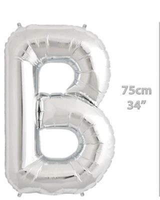 Folyo Harf B Gümüş Balon 34 İnç