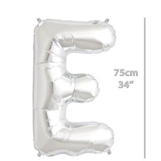 Folyo Harf E Gümüş Balon 34 İnç