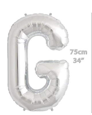 Folyo Harf G Gümüş Balon 34 İnç