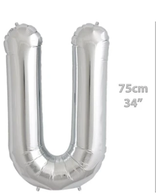 Folyo Harf U Gümüş Balon 34 İnç