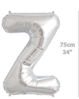 Folyo Harf Z Gümüş Balon 34 İnç