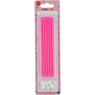 Simli Uzun Mum Pembe