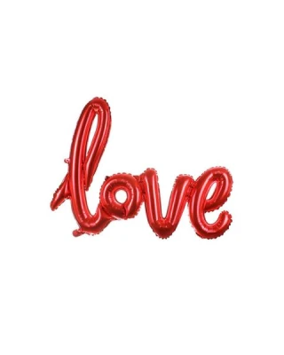 Love Yazı Kırmızı Folyo Balon