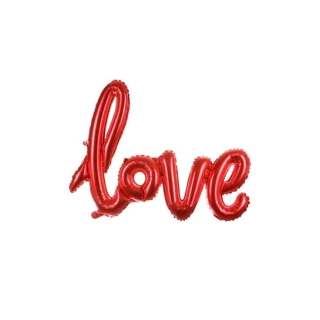 Love Yazı Kırmızı Folyo Balon