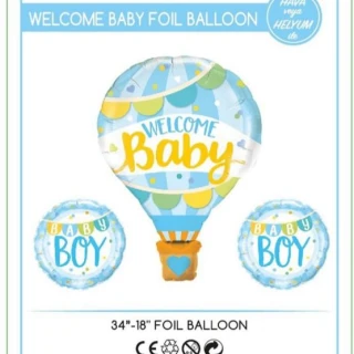 Welcome Baby Erkek Folyo Balon