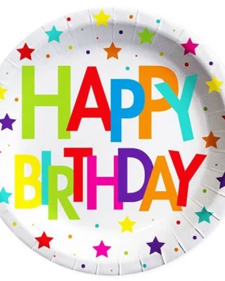 Superstar Bırthday Tabak 23 cm ( 8 Ad )
