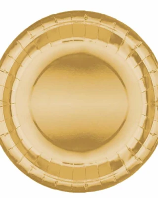 Metalize Altın Tabak 23 cm ( 8 Ad )