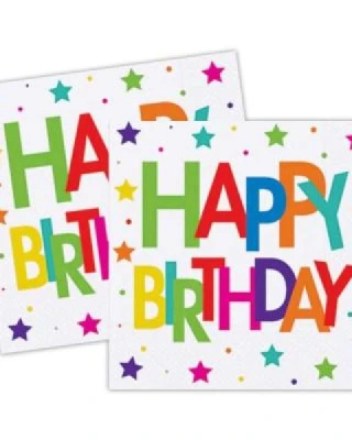 Superstar Birthday Baskılı Peçete 33x33 cm ( 16 Ad )