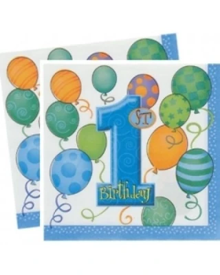 First Birthday Balloons Kağıt Peçete 33x33 ( 20 Ad )