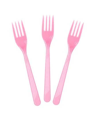 Pembe Pastel Çatal ( 25 Ad )