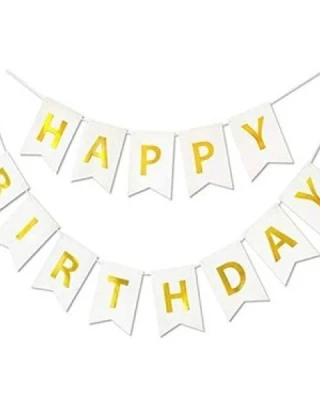 Happy Birthday Banner Altın