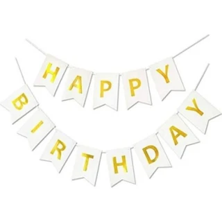 Happy Birthday Banner Altın