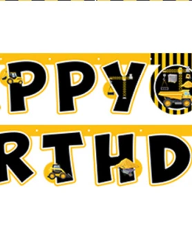 İnşaat Happy Birthday Banner 2.10m ( 1 Ad )