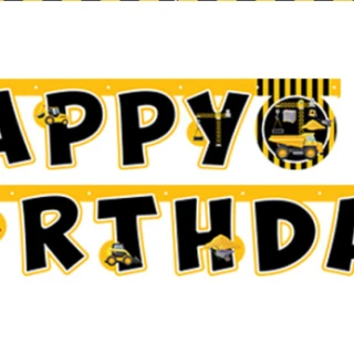 İnşaat Happy Birthday Banner 2.10m ( 1 Ad )