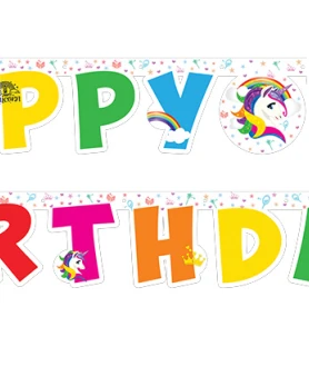 Unicorn Happy Birthday Banner