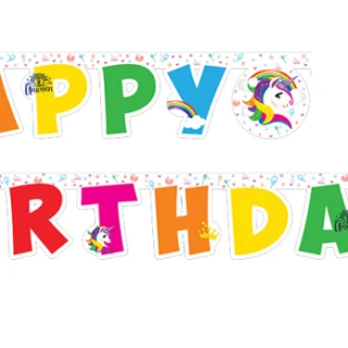 Unicorn Happy Birthday Banner