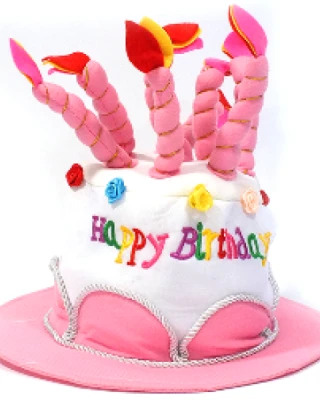 Happy Birthday Pembe Mumlu Şapka