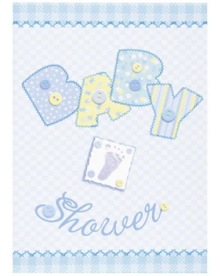 Baby Blu Stitching Davetiye ( 8 Ad )