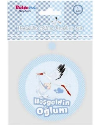 Hoşgeldin Oğlum Asmalı İp Süs