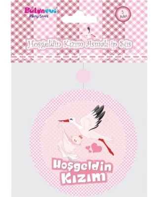 Hoşgeldin Kızım Asmalı İp Süs