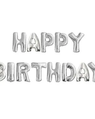 Happy Birthday Gümüş Harf Folyo Balon
