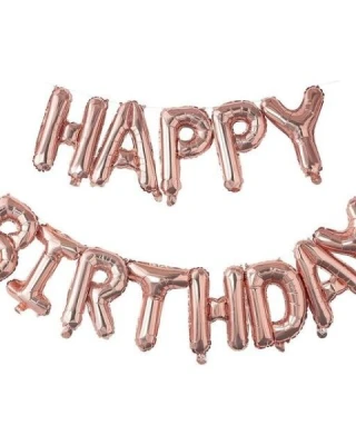 Happy Birthday Rose Gold Harf Folyo Balon