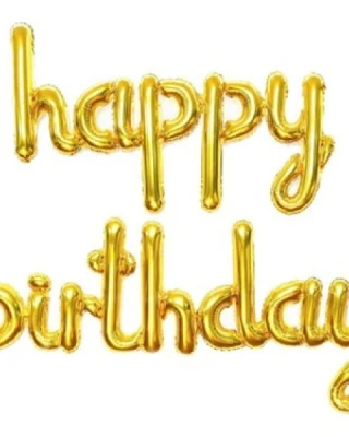 Happy Birthday Altın Yazı Folyo Balon