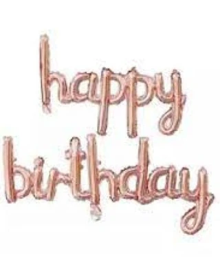 Happy Birthday Rose Gold Yazı Folyo Balon