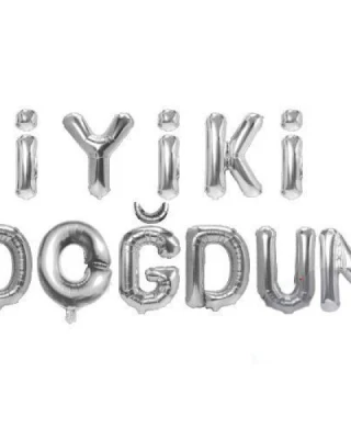 İyiki Doğdun Gümüş Harf Folyo Balon