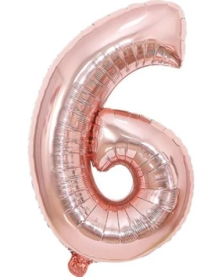 40 İnc Folyo Rakam 6 Rose Gold