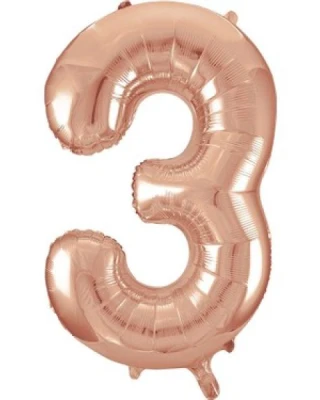 40 İnc Folyo Rakam 3 Rose Gold
