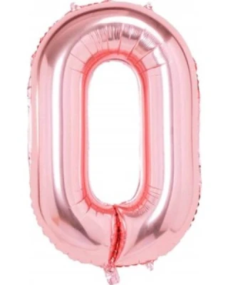 40 İnc Folyo Rakam 0 Rose Gold
