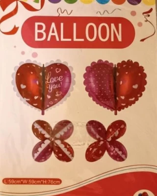 4 lü Folyo Kalp Balon