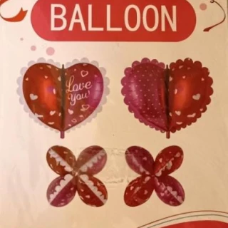 4 lü Folyo Kalp Balon