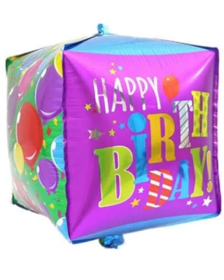 Happy Birthday Küp Balon Pembe