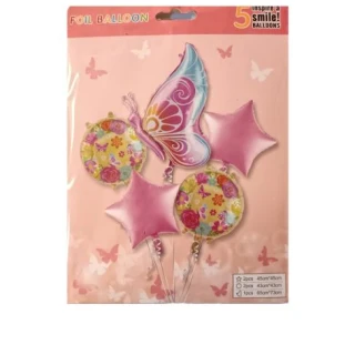 Kelebek 5 li Set Folyo Balon
