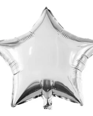 32 İnc Gümüş Düz Ultra Yıldız Folyo Balon