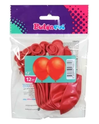 12 İnc Metalik Kırmızı Balon 12 li
