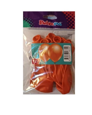 12 İnc Metalik Turuncu Balon 12 li