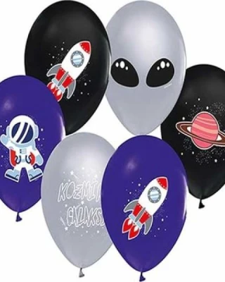 4+1 Kozmik Galaksi Baskılı Balon 8 li