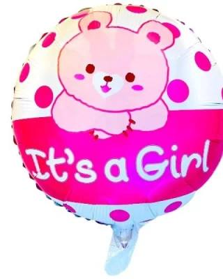 18 İnc Pembe Renk Ayıcık Folyo Balon