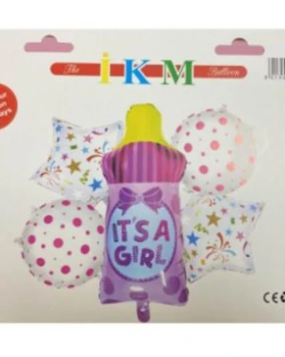 Biberon Pembe 5 Li Set Folyo Balon