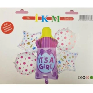 Biberon Pembe 5 Li Set Folyo Balon