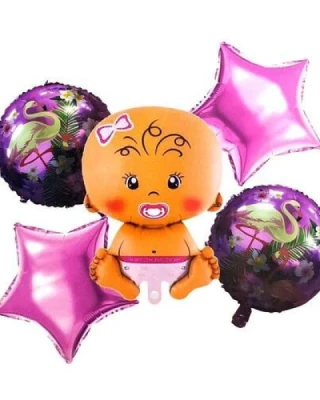 Pembe Emzikli Bebek Folyo Balon